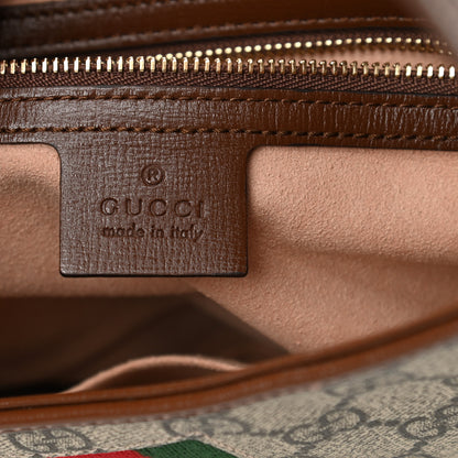 Gucci GG Supreme Monogram Azalea Calfskin Web Small Jackie 1961 Hobo Beige Ebony Brown Sugar 6 of 10