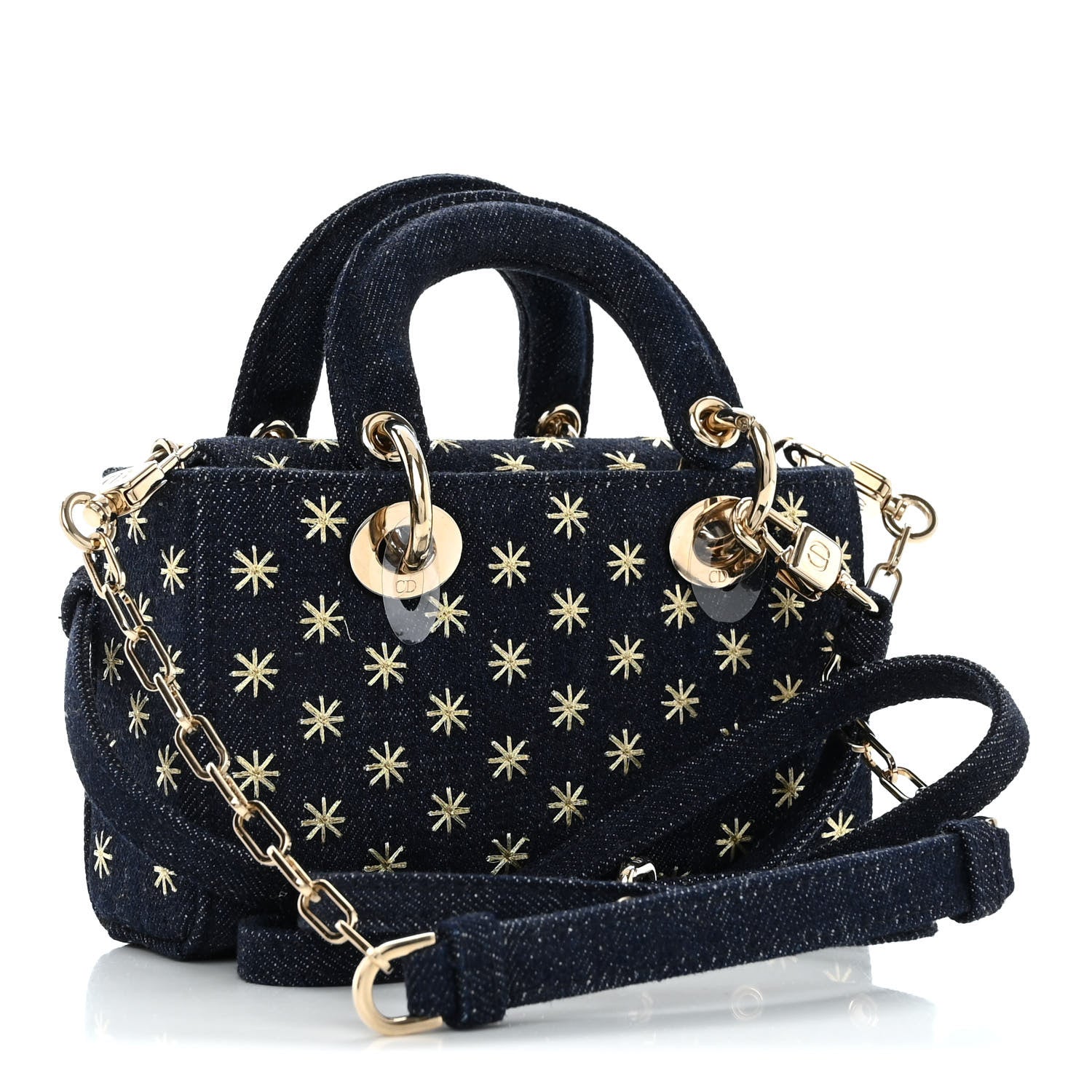 Christian Dior Denim Embroidered Star Lady D-Joy Blue 3 of 12