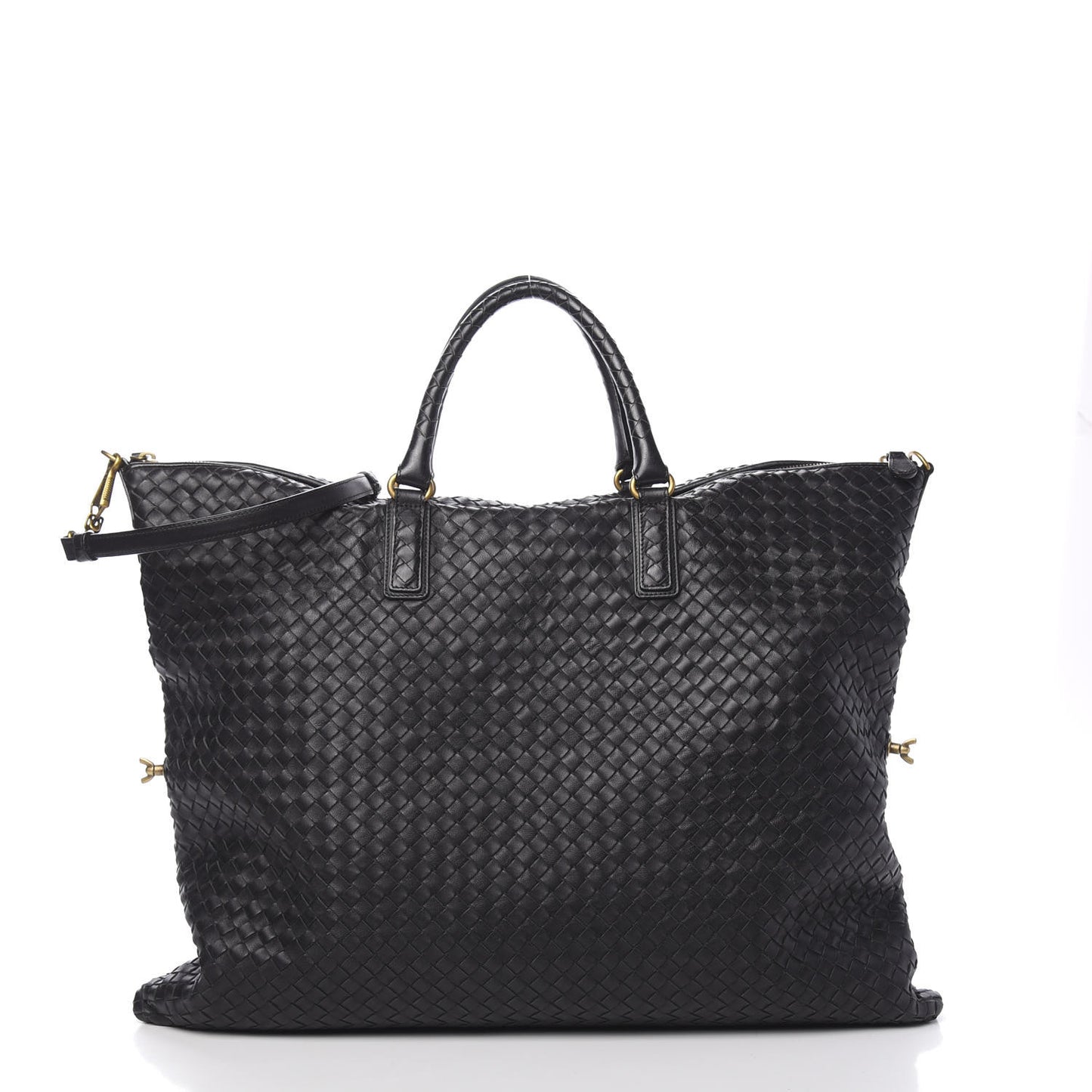Nappa Intrecciato Medium Convertible Tote Black
