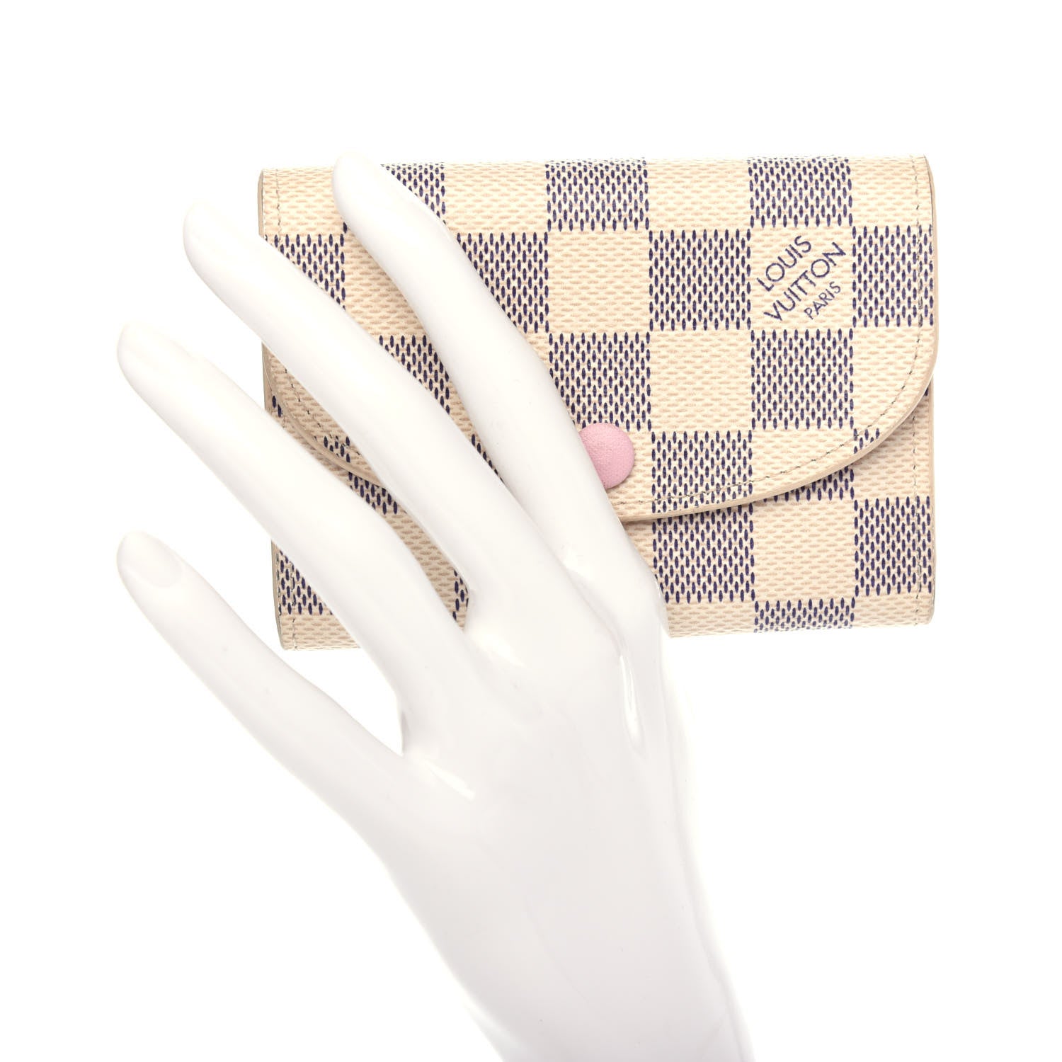 Louis Vuitton Damier Azur Rosalie Coin Purse Rose Ballerine 2 of 8