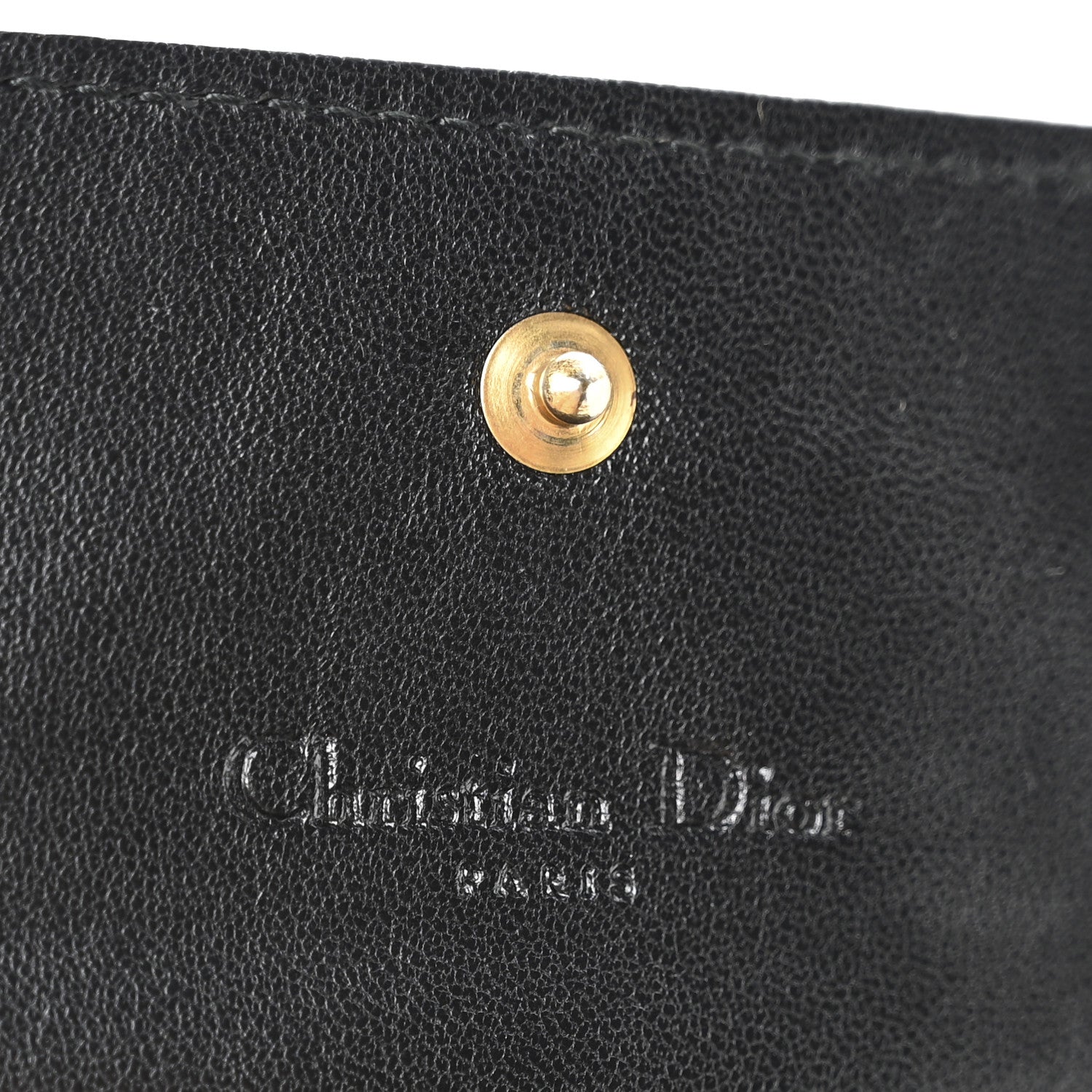Christian Dior Lambskin Cannage Rendez-vous Chain Wallet Black 6 of 10