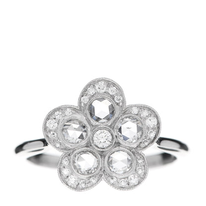 Tiffany Platinum Diamond Enchant Flower Ring 52 6 1 of 5
