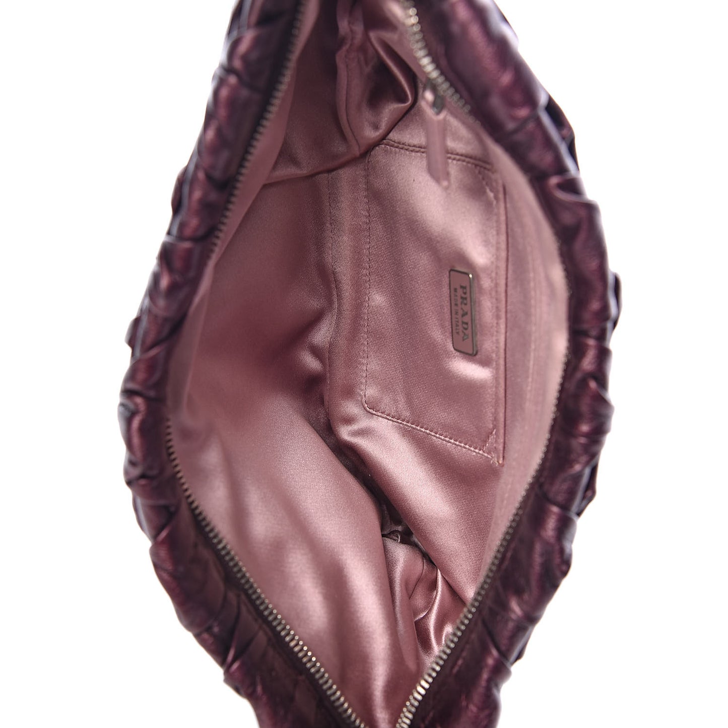 Metallic Nappa Gaufre Clutch Ribes