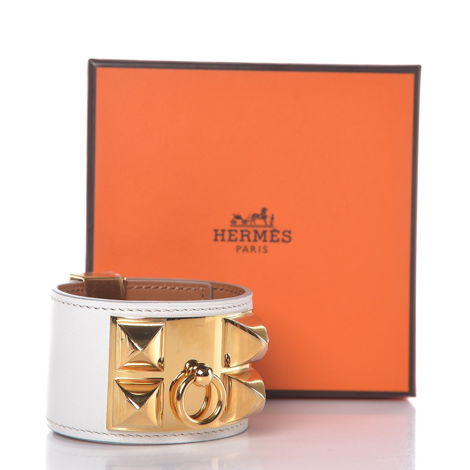 Hermes Swift Collier de Chien CDC Bracelet T2 Craie 7 of 7