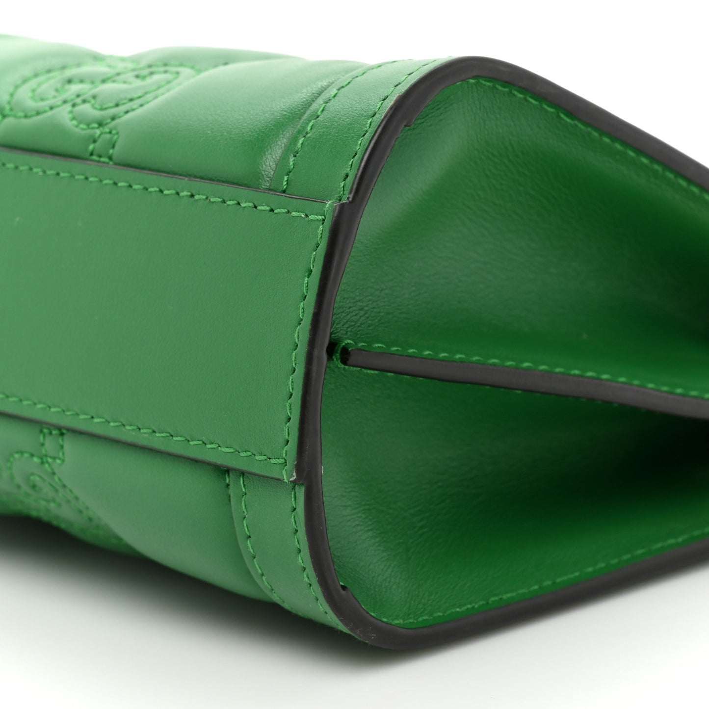 Calfskin GG Matelasse Small Slim Chain Shoulder Bag Spring Green Natural