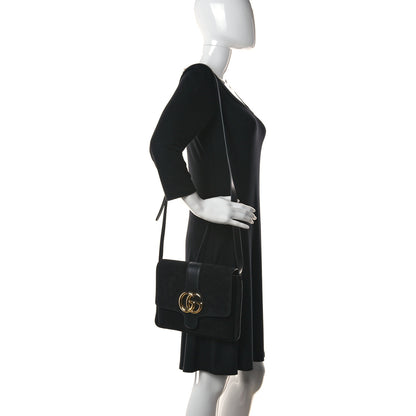 Gucci Suede Medium Arli Flap Shoulder Bag Black 2 of 10