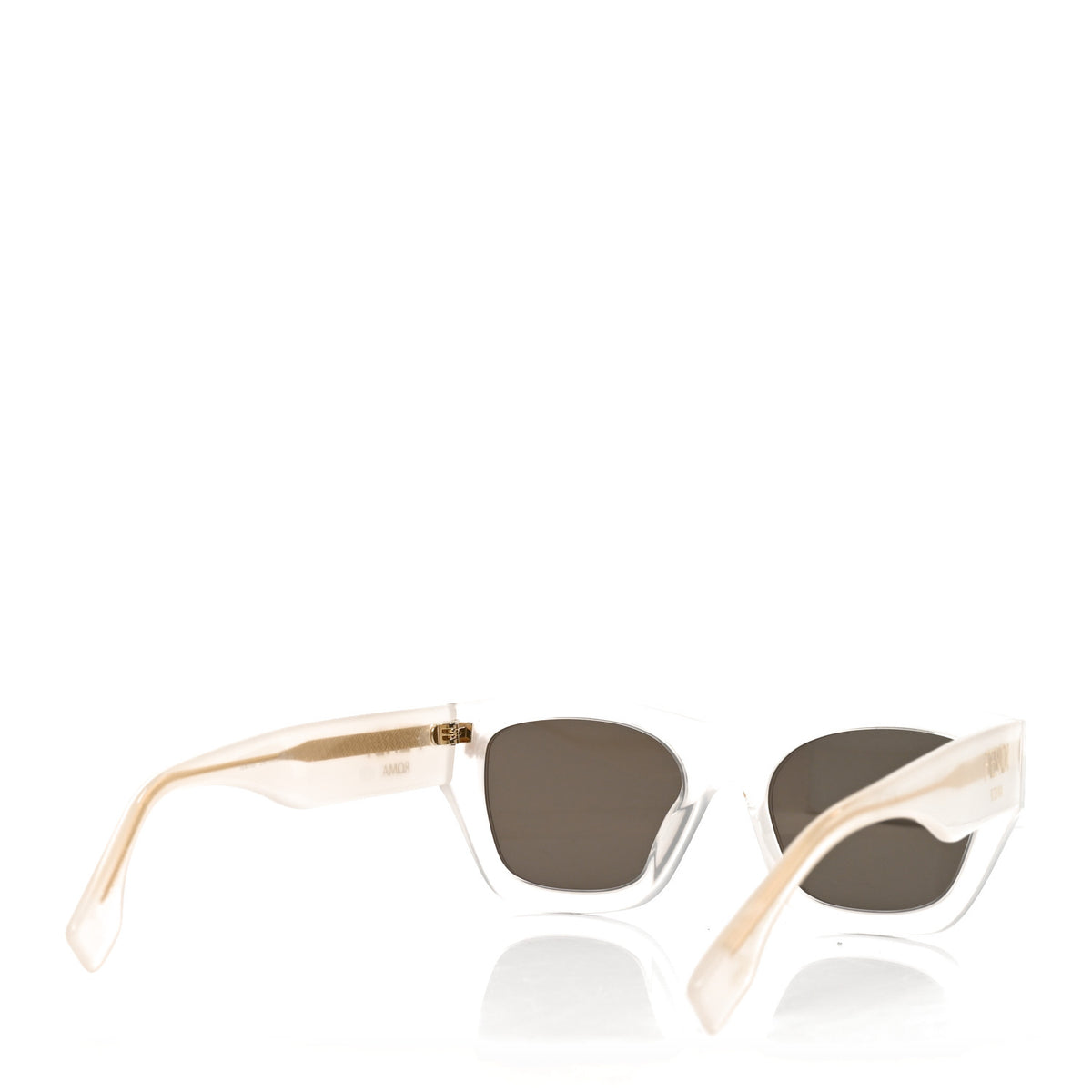 Acetate Fendi Roma Square Sunglasses FE401001I Transparent Gold
