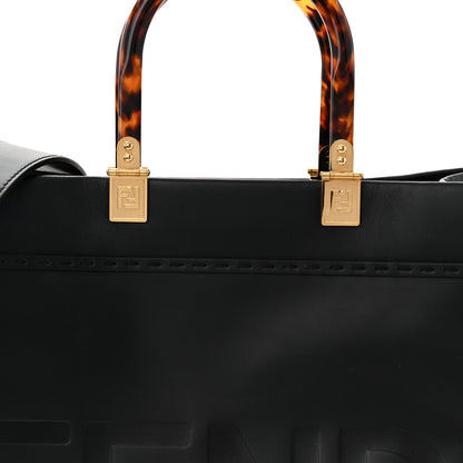 Fendi Vitello King Plexiglass Medium Fendi Sunshine Shopper Tote Black 8 of 10