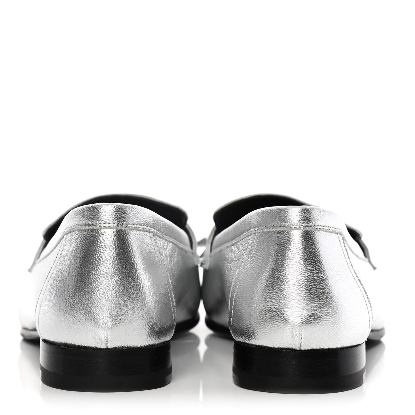 Metallic Chevre Womens Royal Loafers 38 Gris Argente