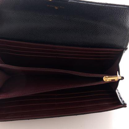 Chanel Caviar Quilted Large Gusset Flap Wallet Black 5 of 11