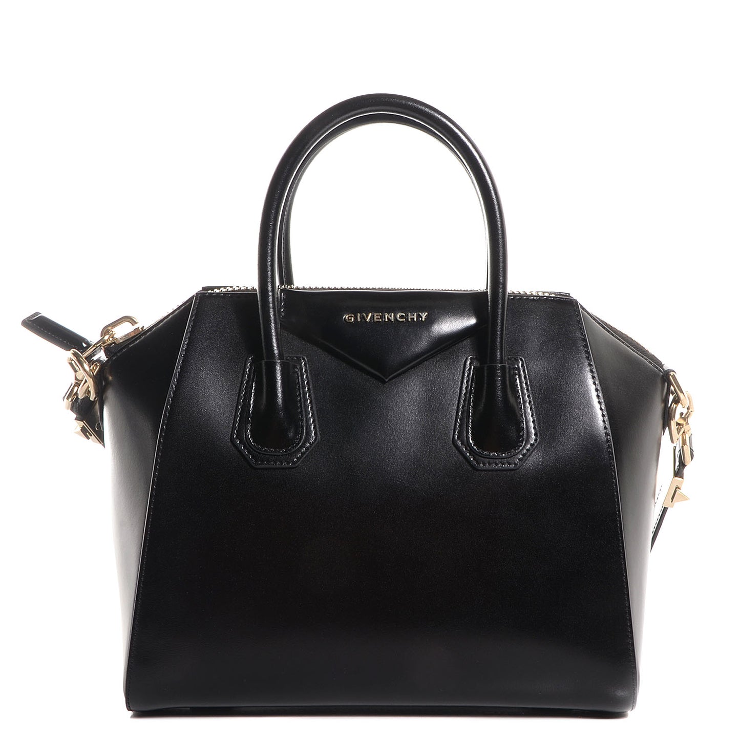Shiny Lord Calfskin Small Antigona Black