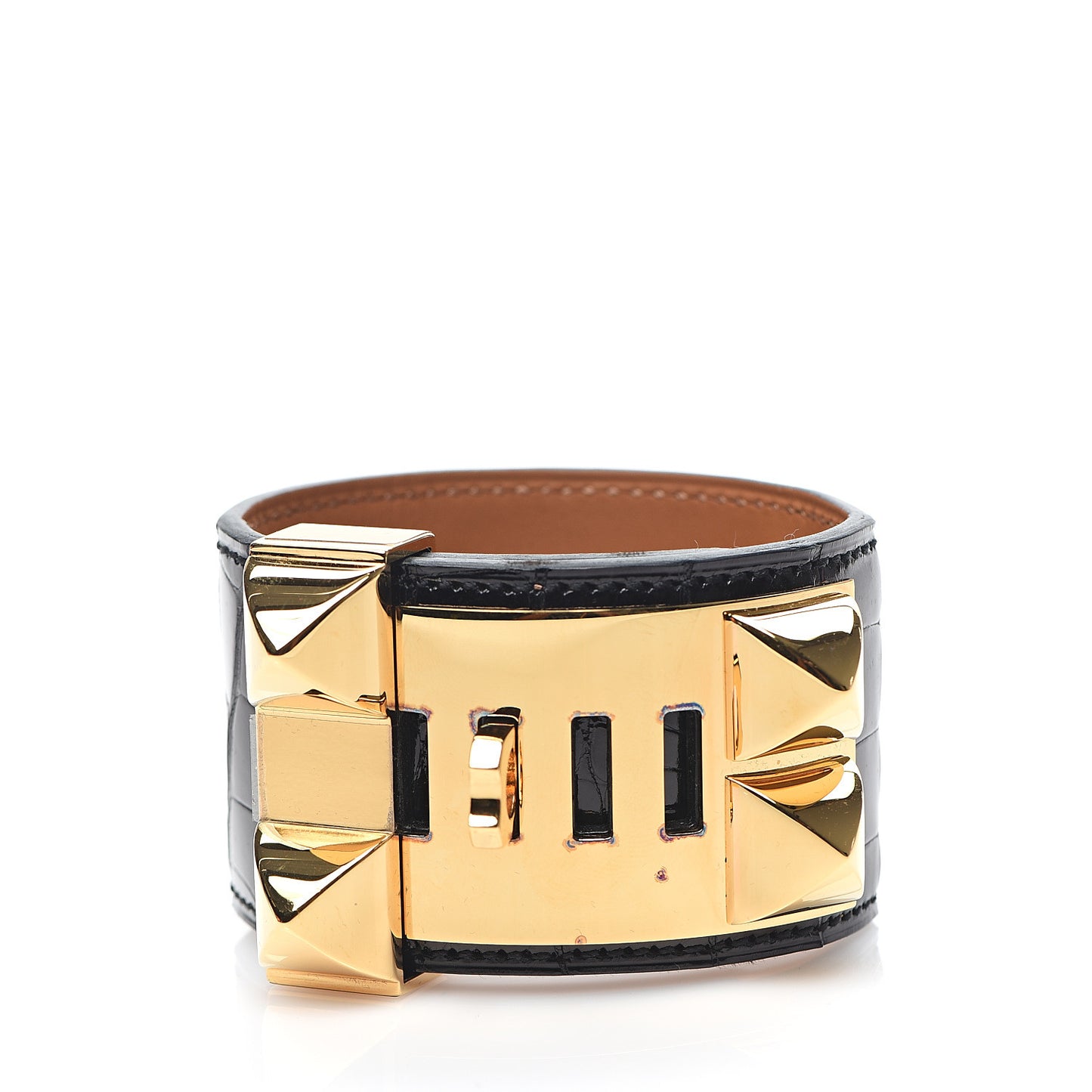 Shiny Alligator Collier de Chien CDC Bracelet T2 Black