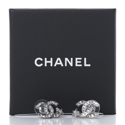 Chanel Crystal CC Starfall Earrings Silver 5 of 5
