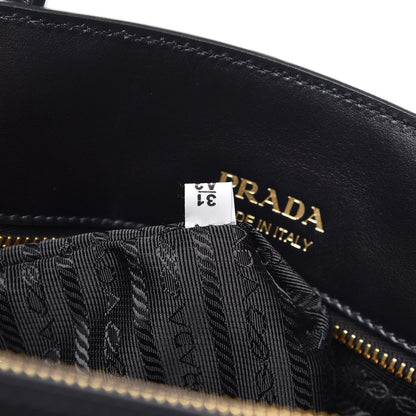 Prada Saffiano City Calfskin Large Bibliothèque Top Handle Black Fuoco 8 of 10
