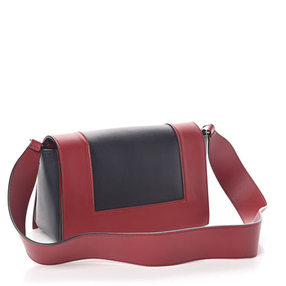 Celine Shiny Smooth Calfskin Medium Frame Shoulder Bag Red Navy 3 of 10