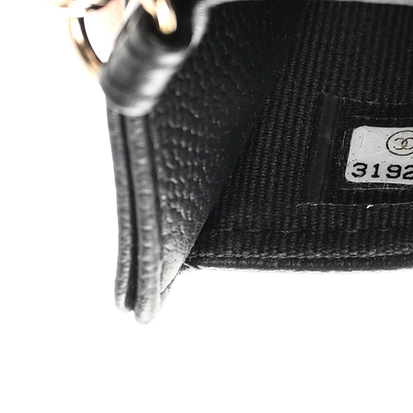 Caviar Quilted Tiny CC Card Holder On Chain Black