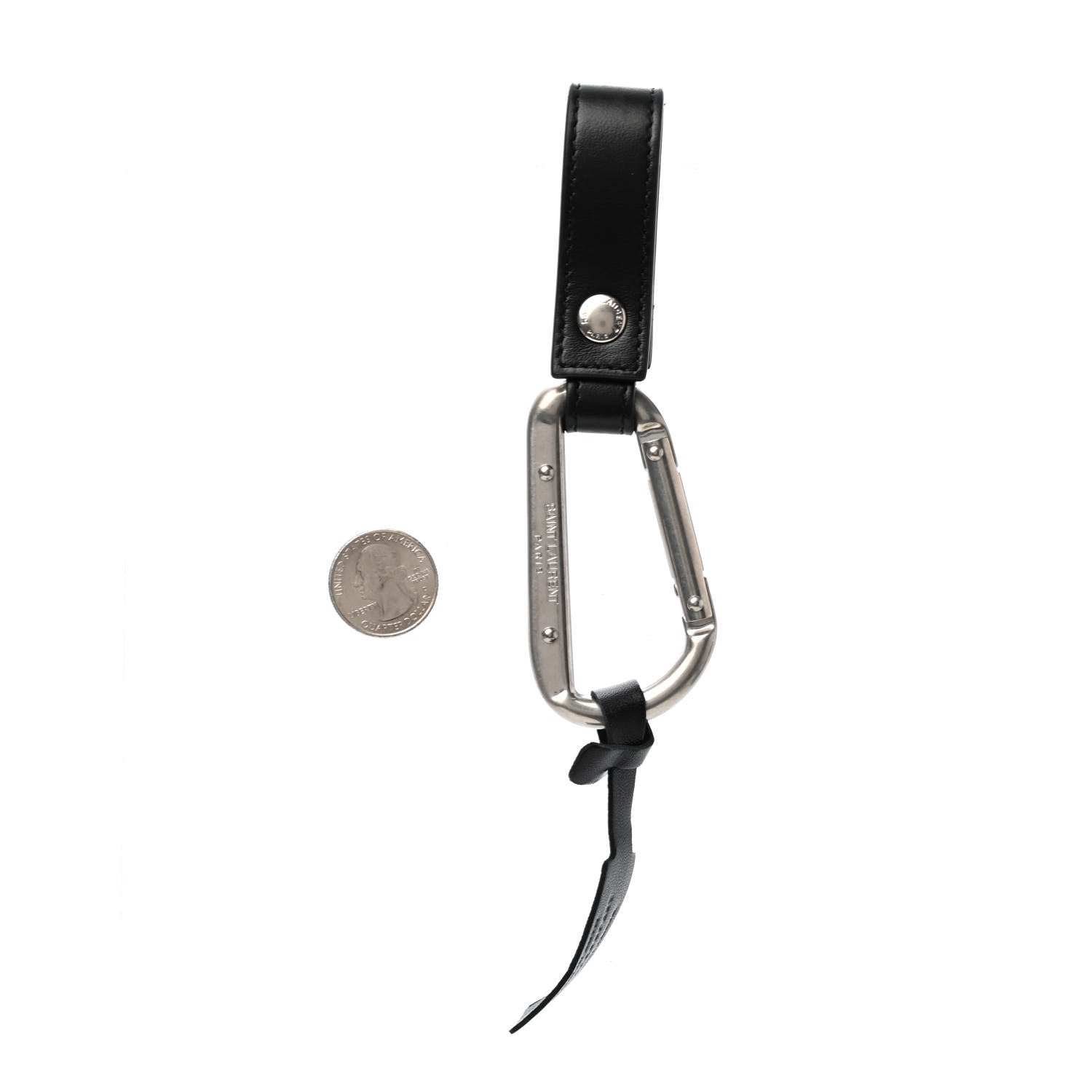 Saint Laurent Calfskin Monogram Key Ring Black 2 of 4