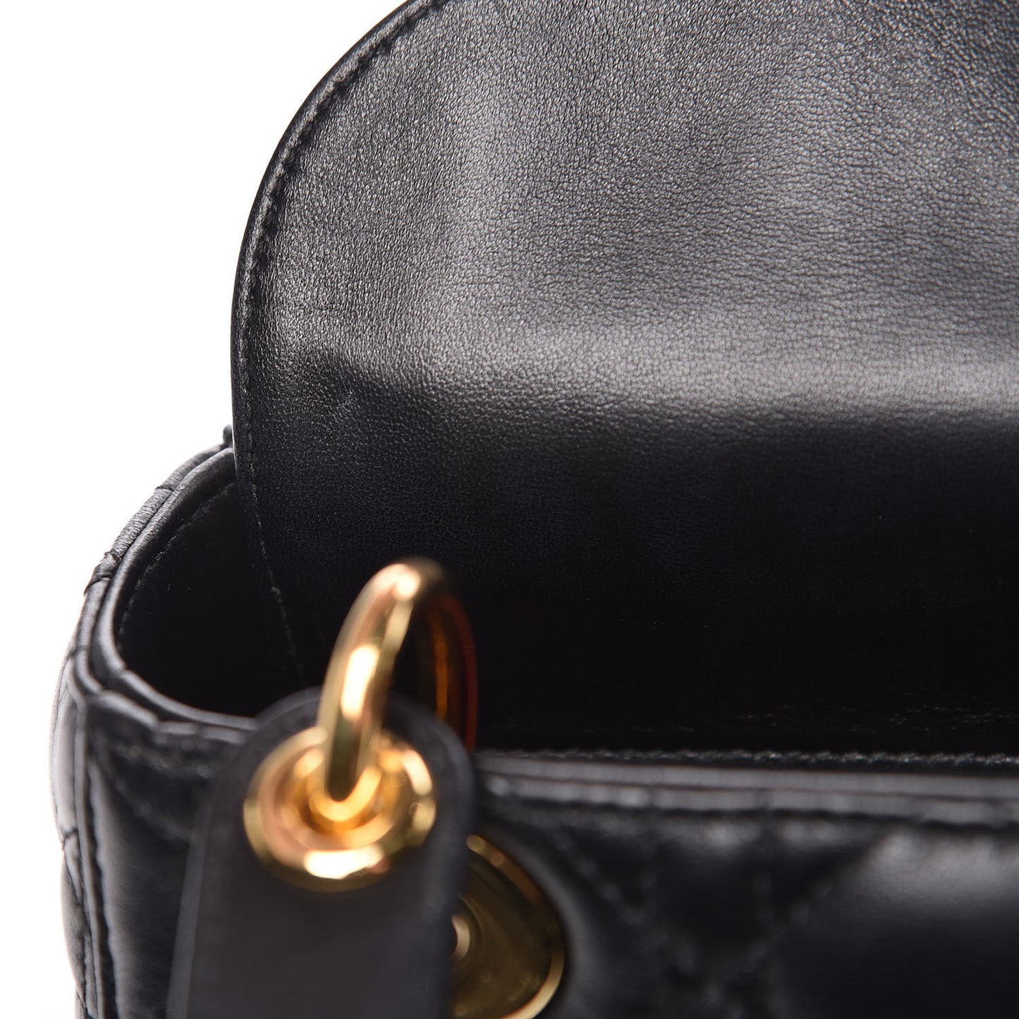 Lambskin Cannage Mini Lady Dior Black