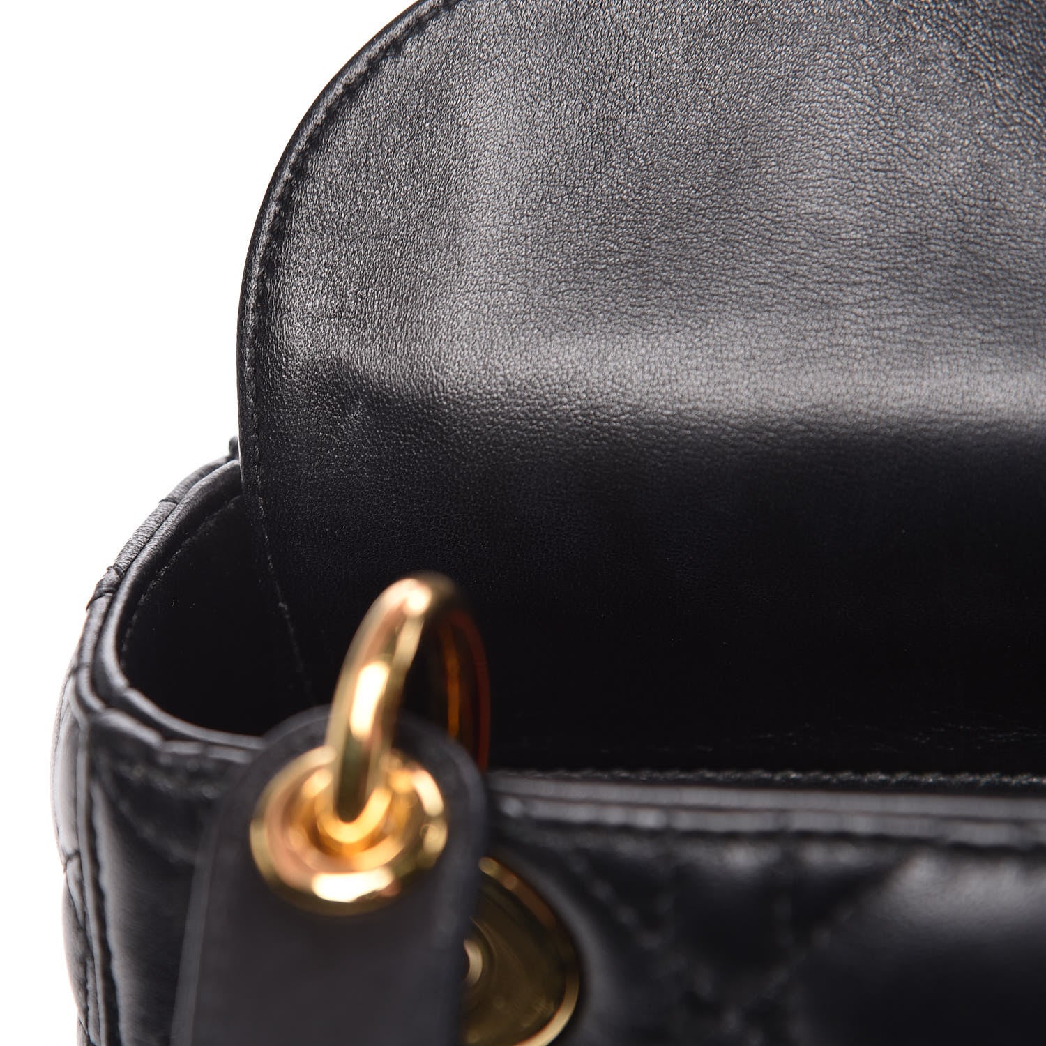 Christian Dior Lambskin Cannage Mini Lady Dior Black 9 of 11