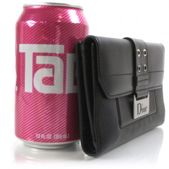 Leather Grommet Wallet Black