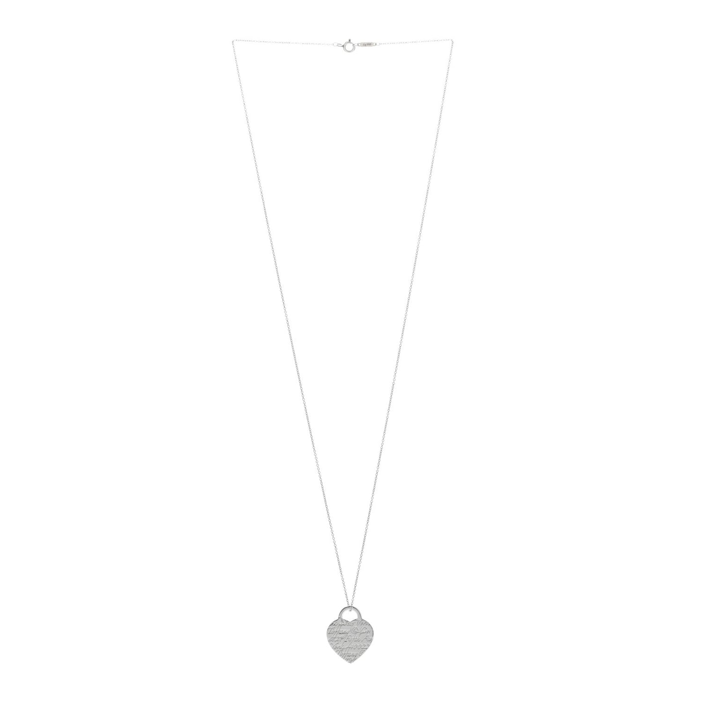 Sterling Silver Notes Heart Tag Charm Necklace