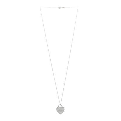 Tiffany Sterling Silver Notes Heart Tag Charm Necklace 2 of 4