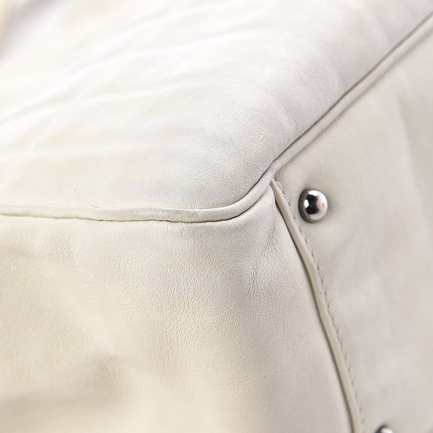 Lambskin Vertical Quilted Lax East West Shoulder Bag Ivory