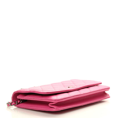 Chanel Caviar Quilted Wallet on Chain WOC Fuchsia 4 of 11