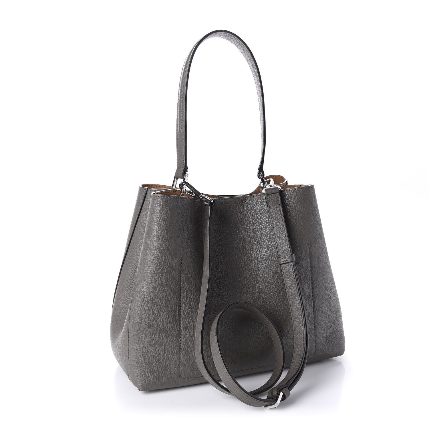 MCM Grained Calfskin Sarah Medium Visetos Hobo Grey 3 of 15