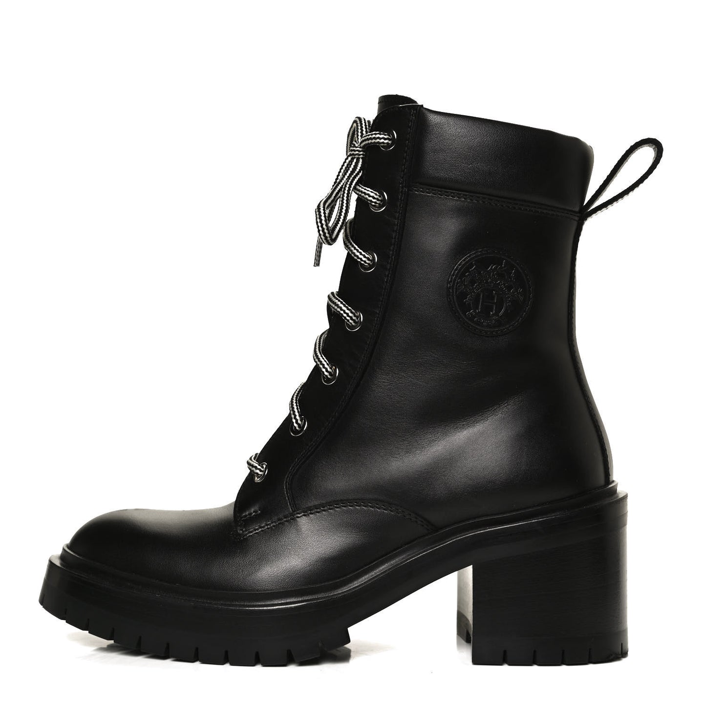 Calfskin Bridge Ankle Boots 36 Black