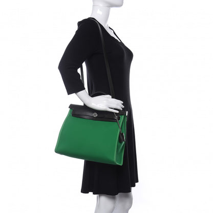 Hermes Vache Hunter Toile Herbag Zip 31 PM Bambou Kaki 2 of 10