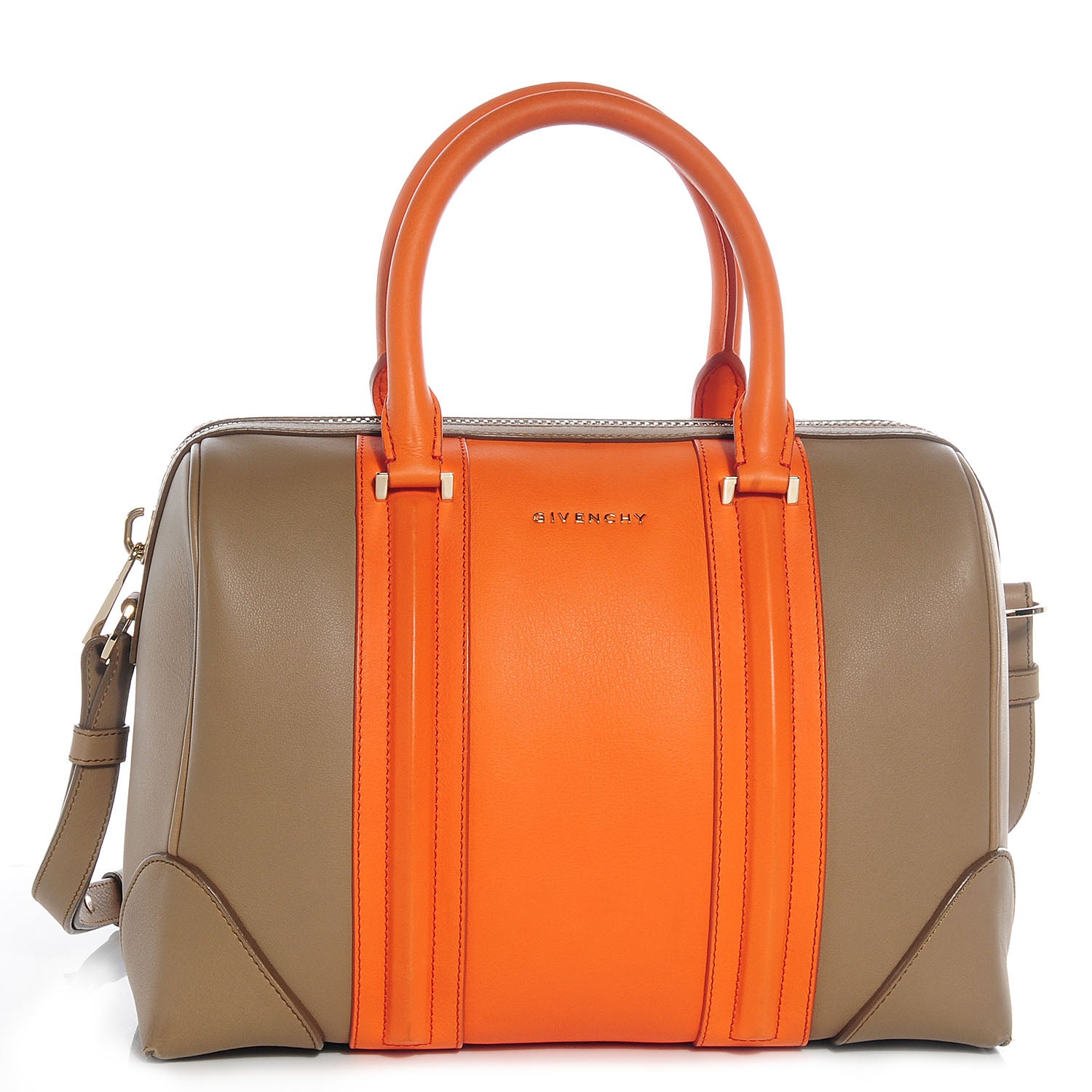 Givenchy Matte Calfskin Medium Bi-Color Lucrezia Beige Orange 1 of 10