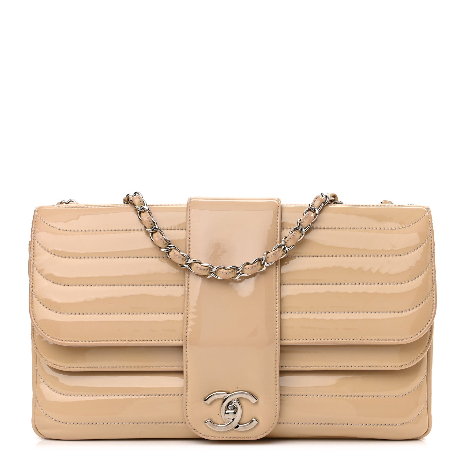 Chanel Patent Horizontal Quilted Jumbo Single Flap Pink 1 of 12