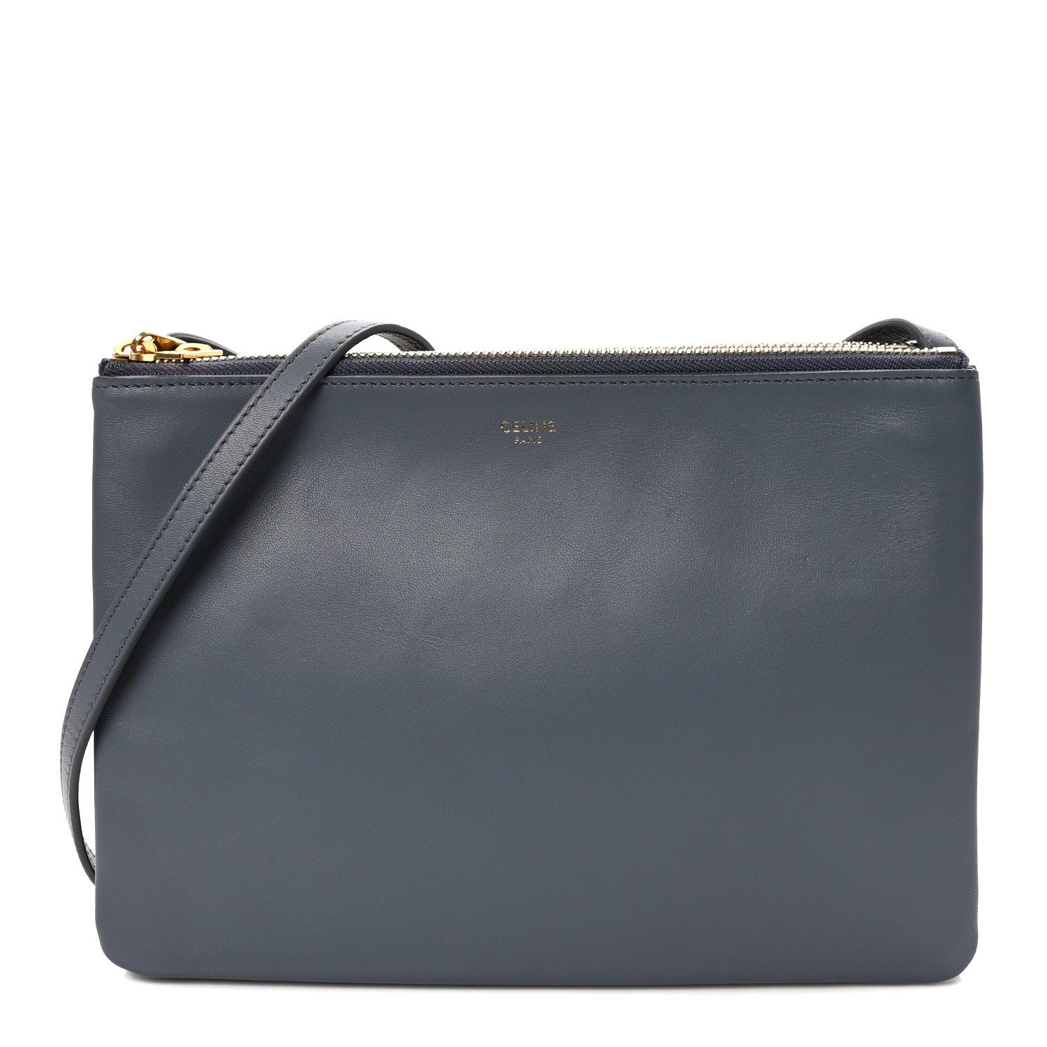 Celine Lambskin Large Trio Crossbody Bag Medium Grey 1 of 10