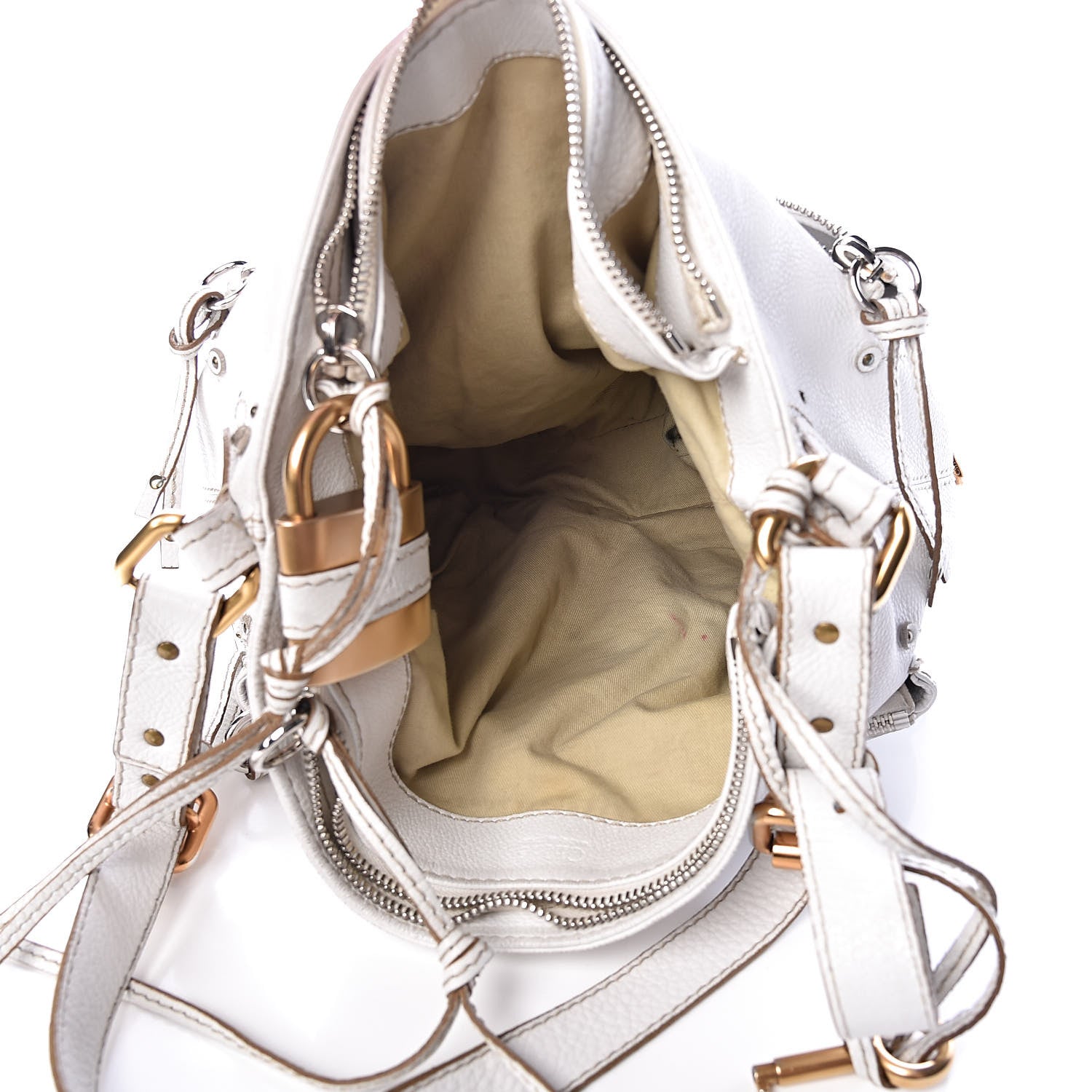 Chloe Calfskin Paddington Hobo White 6 of 36