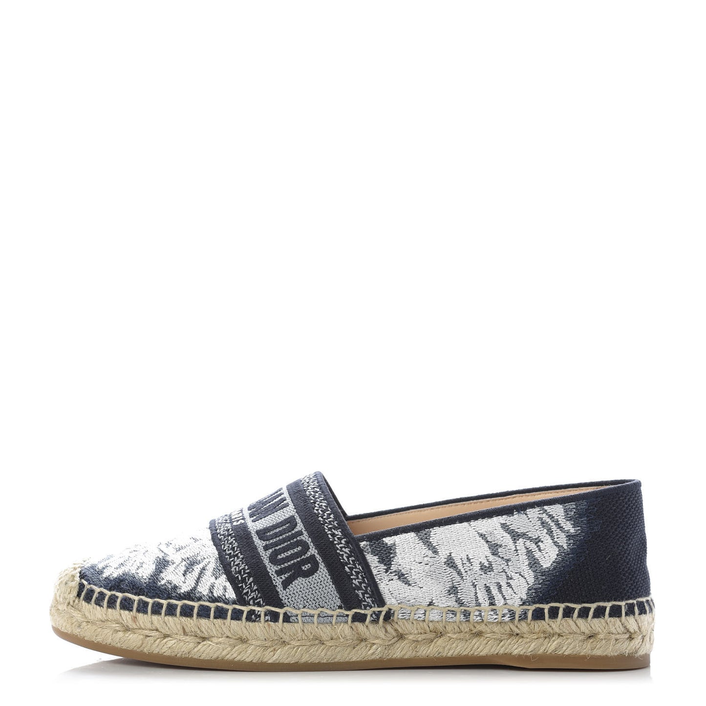 Canvas Tie and Dior Embroidered Granville 15mm Espadrilles 37 Denim