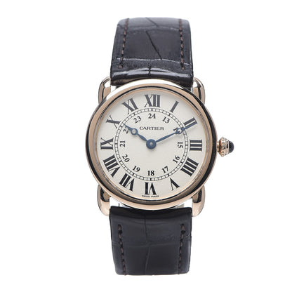 Cartier 18K Pink Gold Alligator 29mm Ronde Solo Quartz Watch 1 of 6