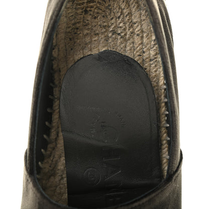 Chanel Velvet Logo Espadrilles 37 Grey Black 16 of 26