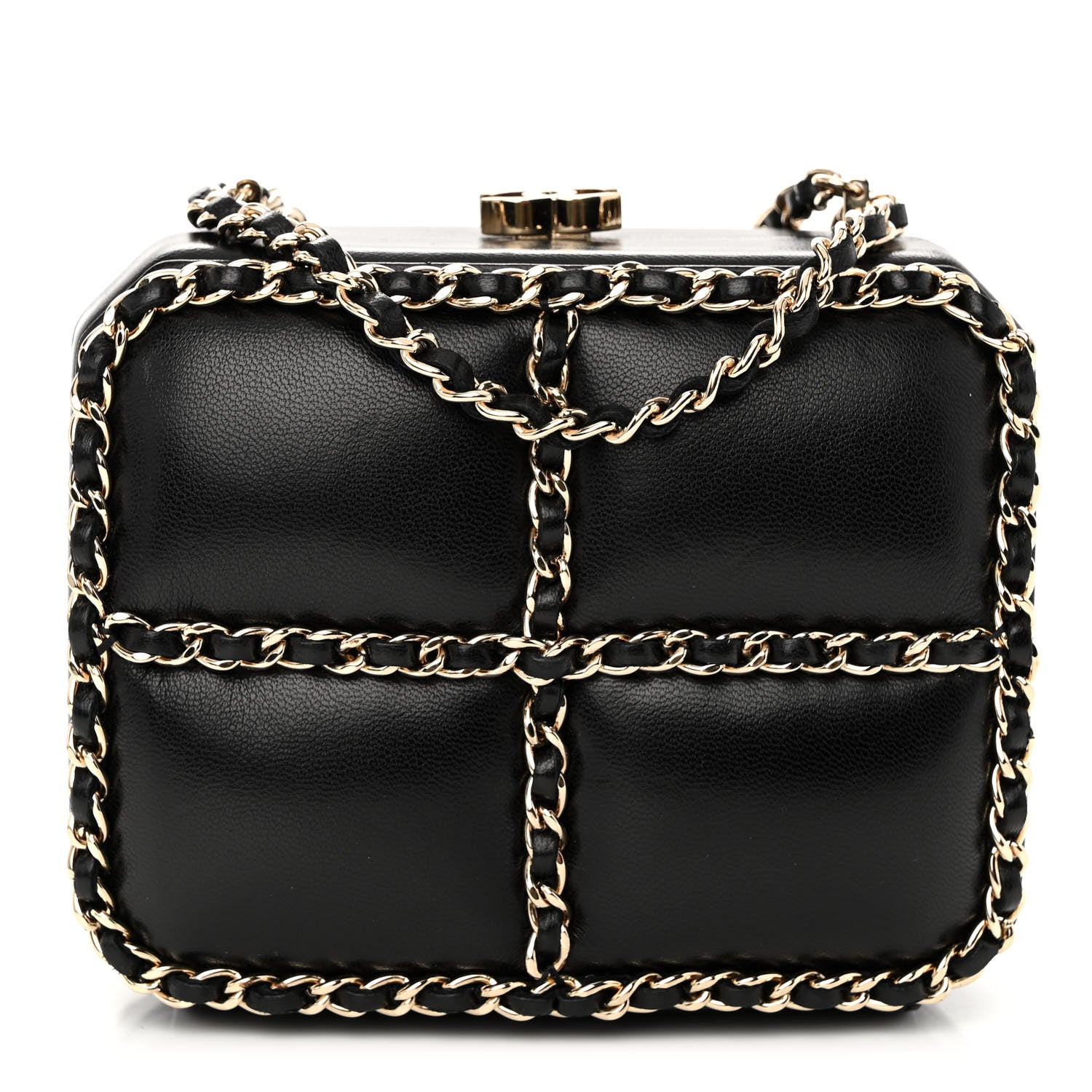 Chanel Lambskin Minaudiere Chain Clutch Black 1 of 10
