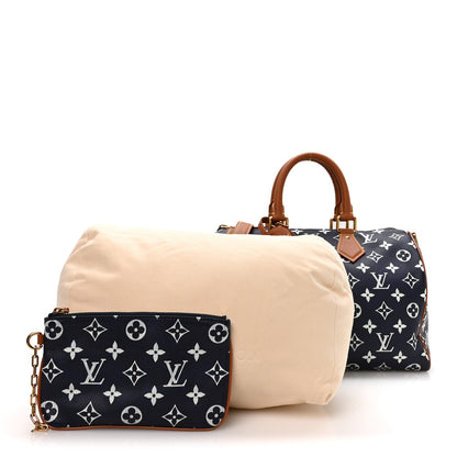 Louis Vuitton Calfskin Monogram Speedy P9 Bandouliere 30 Indigo 3 of 11