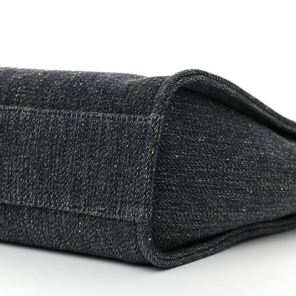 Chanel Denim Small Deauville Tote Dark Blue White 6 of 12