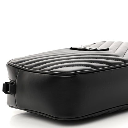 Saint Laurent Calfskin Matelasse Monogram Monochrome Lou Camera Bag Black 8 of 9