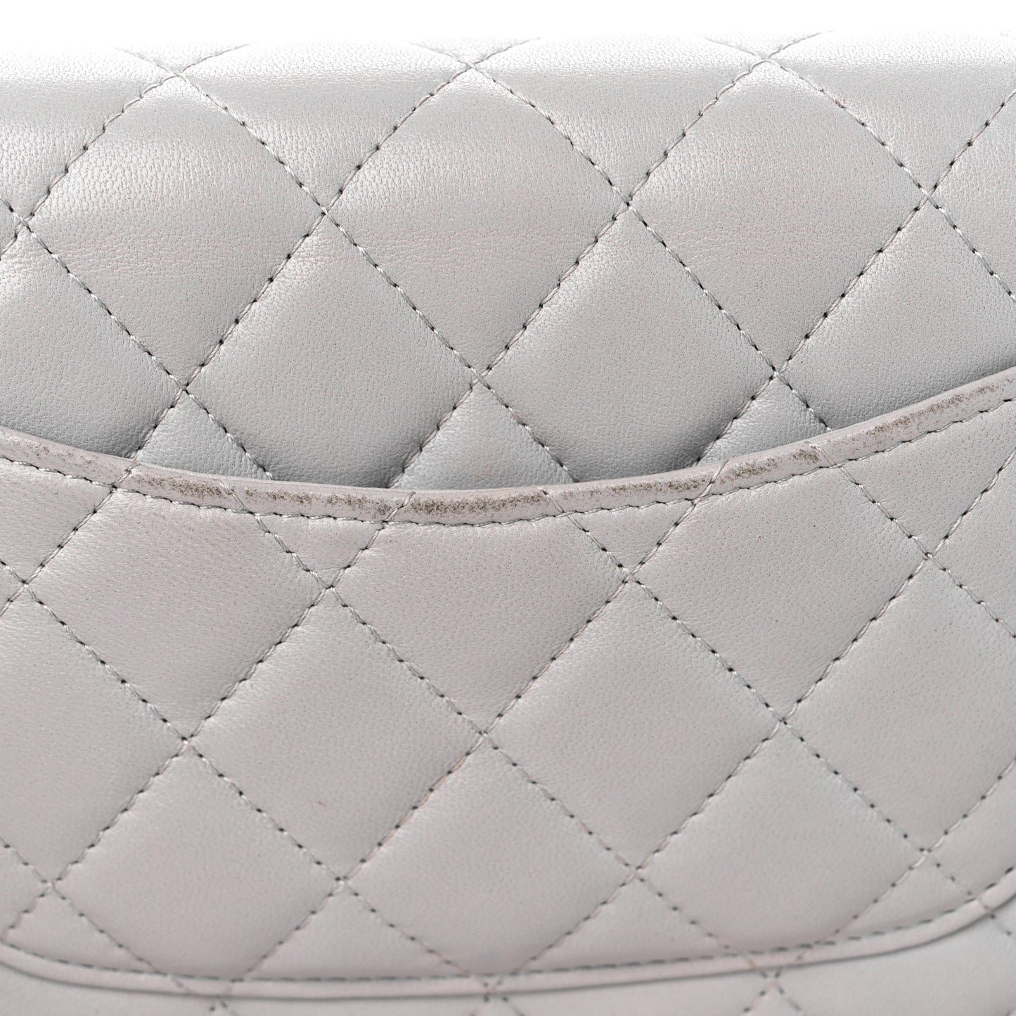 Lambskin Quilted Wallet On Chain WOC Grey