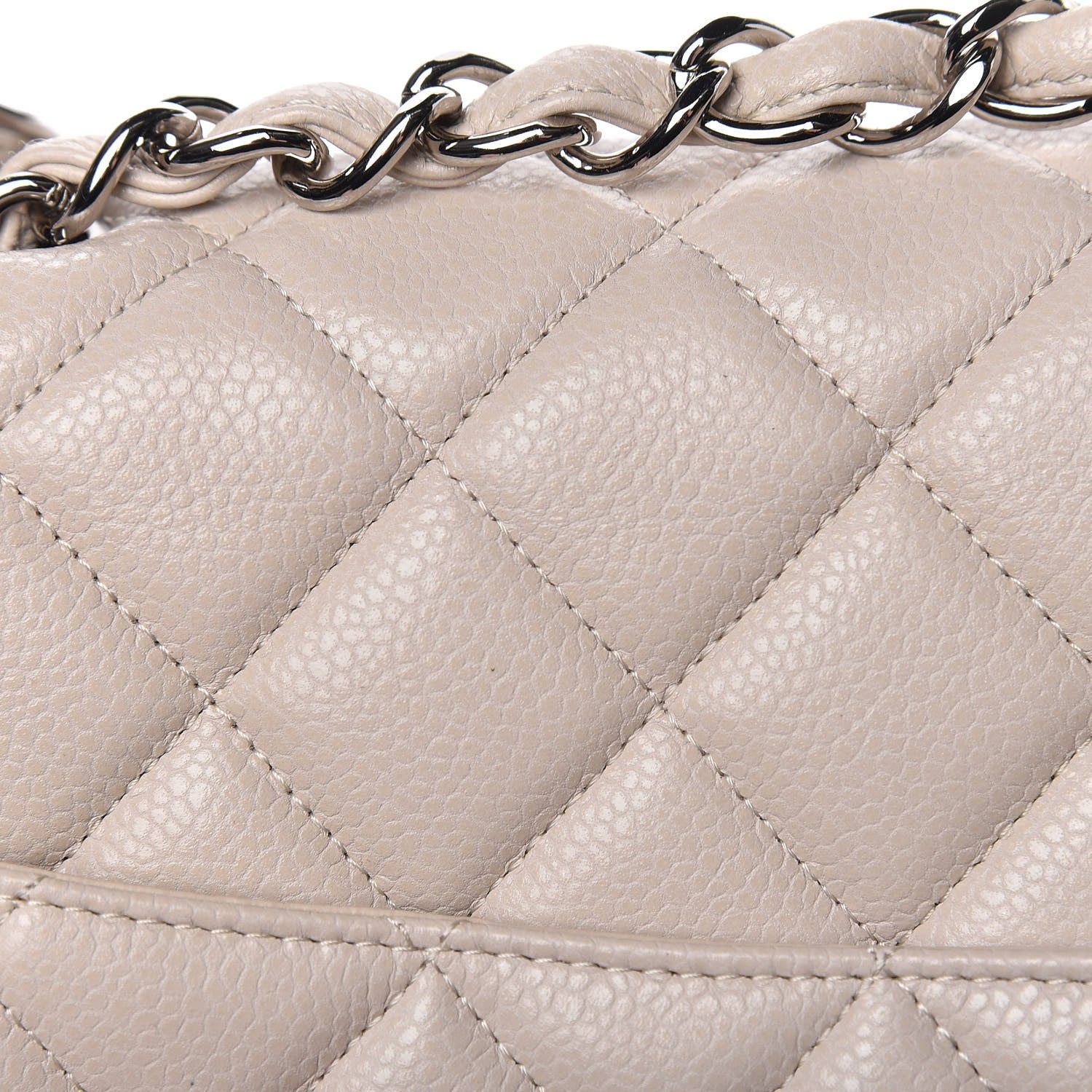 Chanel Caviar Quilted Jumbo Single Flap Ecru 10 of 15