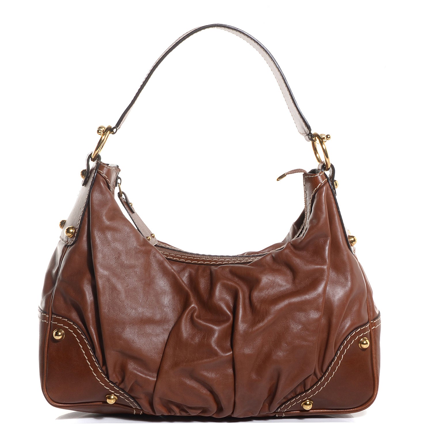 Gucci Leather Medium Jockey Hobo Brown 1 of 7