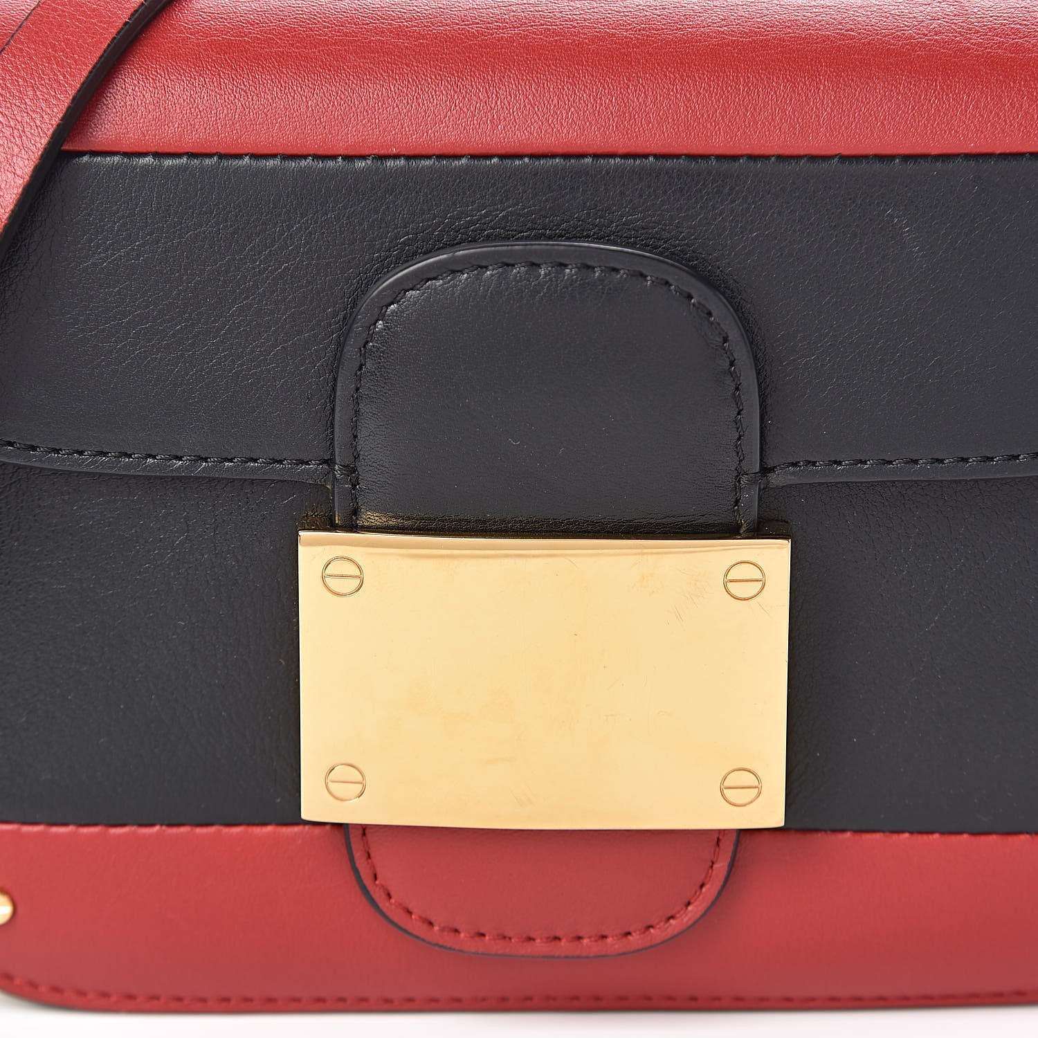 Valentino Garavani Calfskin Mini Rivet Colorblock Shoulder Bag Black Red 11 of 16