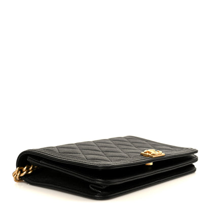 Chanel Caviar Quilted Boy Wallet On Chain WOC Black 4 of 12