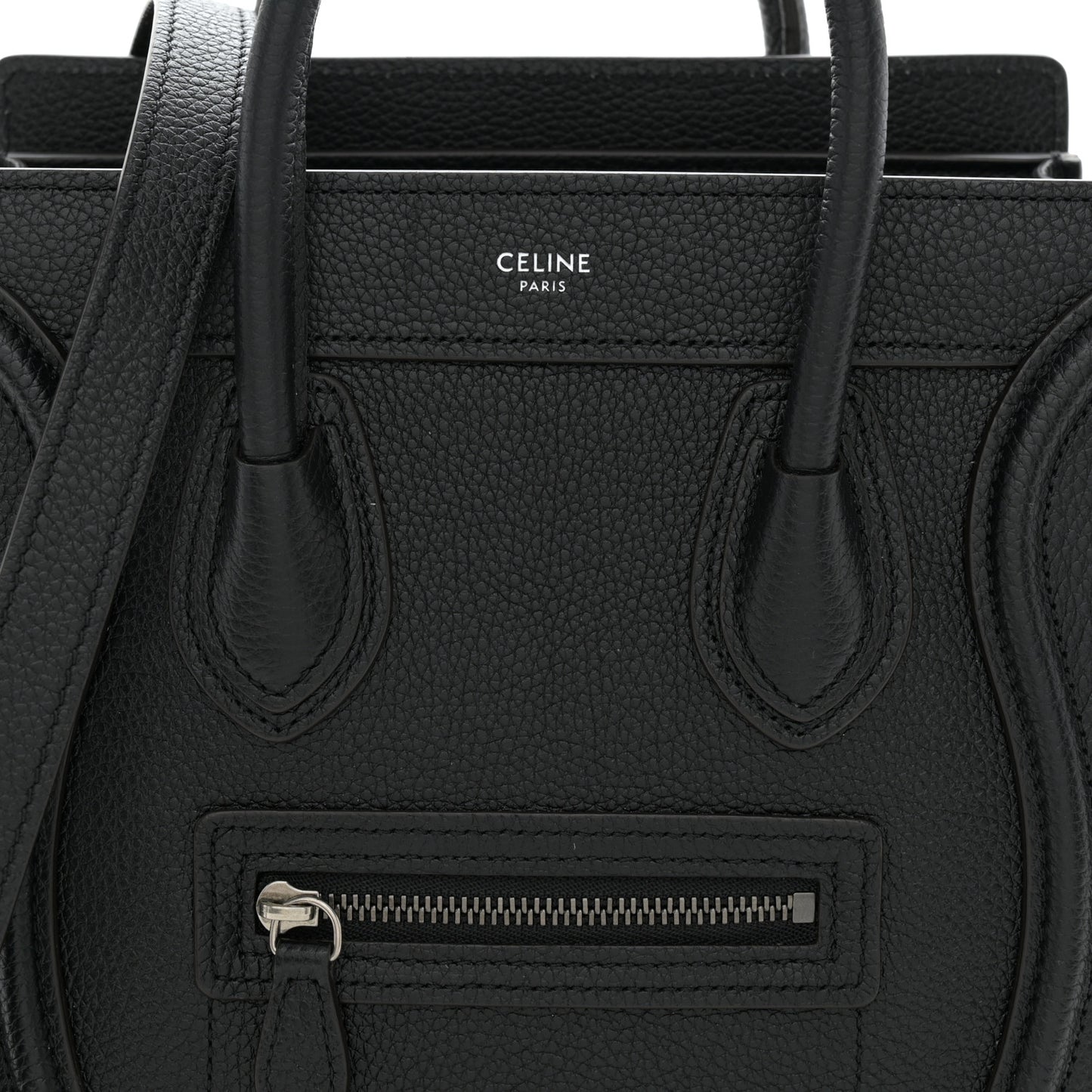 Drummed Calfskin Nano Luggage Black