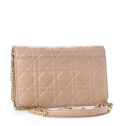 Christian Dior Lambskin Cannage Miss Dior Promenade Pouch Beige 3 of 13