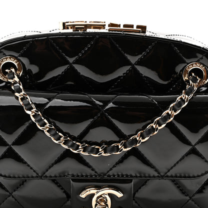Chanel Patent Calfskin Quilted Mini Camera Case Black 8 of 10